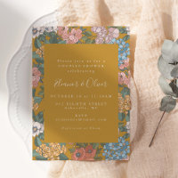 Moderne Boho Floral Senfgelb Paarschwimmbadparty