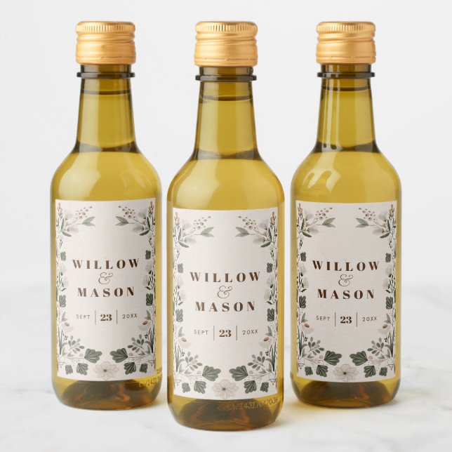 Moderne Boho Folk-Gastgeschenke Hochzeiten Weinetikett (Flaschen)