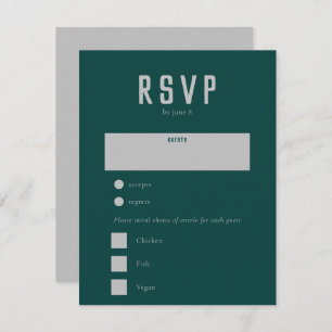 Moderne Boho Geometric Arch Green Gray Wedding RSVP Karte