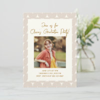 Moderne Boho Geometric Lines Foto Graduation Party