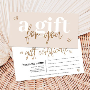 Moderne Boho-Geschenkgutschein-Voucher