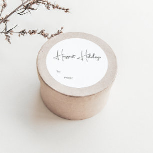 Moderne Boho glücklichste Ferien nach Runder Aufkleber