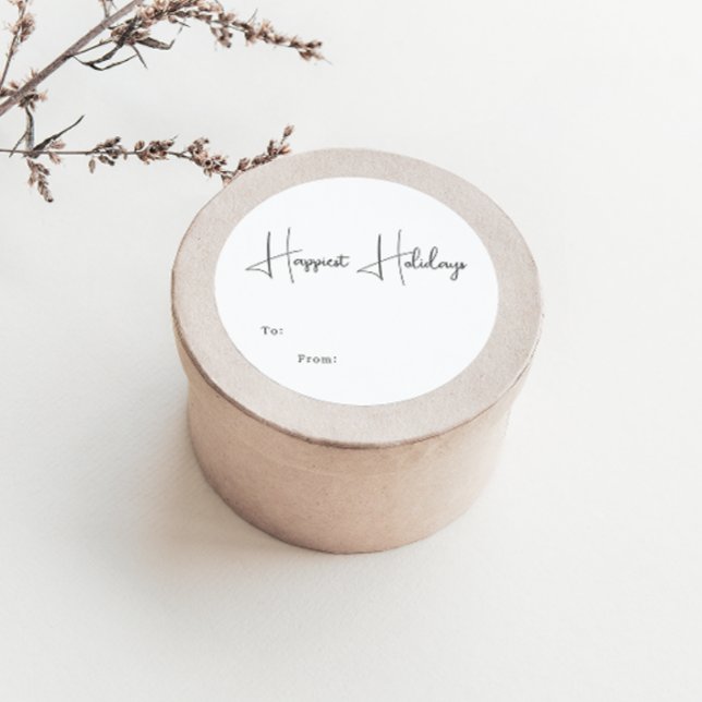 Moderne Boho glücklichste Ferien nach Runder Aufkleber (Von Creator hochgeladen)