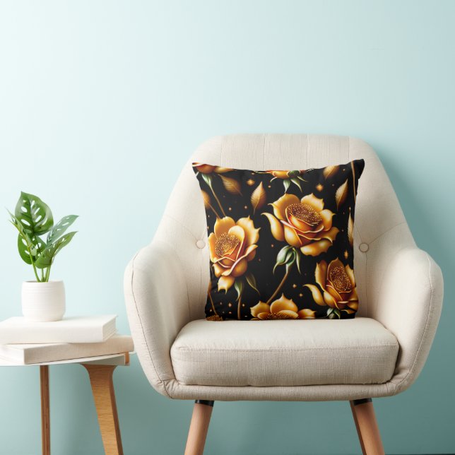 Moderne Boho Gold Rose Collection Kissen (Stuhl )