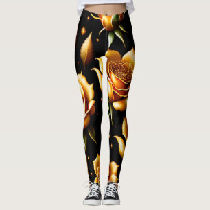 Moderne Boho Gold Rose Collection Leggings
