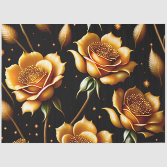 Moderne Boho Gold Rose Collection Seidenpapier (Vorderseite)