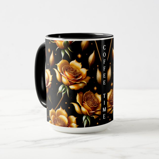 Moderne Boho Gold Rose Collection Tasse (Vorderseite Links)