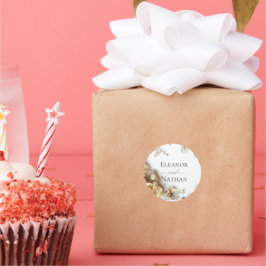 Moderne Boho Golden Rose Frühjahrssonne Runder Aufkleber