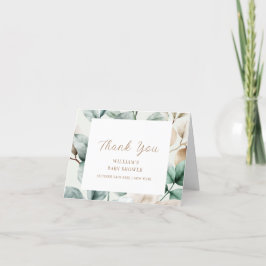 Moderne Boho Greenerenery Blätter Kinderdusche Dankeskarte