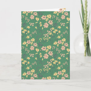 Moderne Boho-Grün-Blumenmuster Karte
