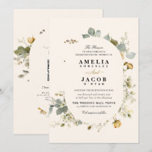Moderne Boho-Grün-QR-Code-RSVP-Hochzeit