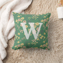 Moderne Boho-Grüne Florale Monogramm-Initiale