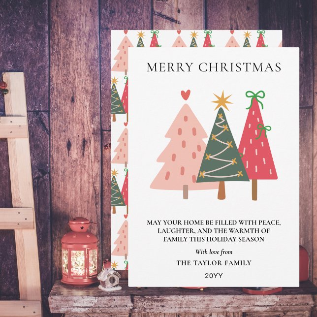 Moderne Boho-Handzeichnung Whimsical Feiertagskarte (Modern Boho Hand Drawn Whimsical Holiday Card
)