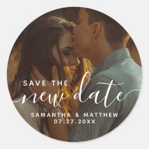 Moderne Boho-Hochzeit - Save The Date  Runder Aufkleber