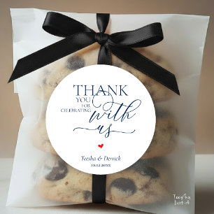 Moderne Boho-Hochzeit Süße Herz-Dankeschön-Geschen Runder Aufkleber