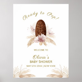 Moderne Boho Ice Cream Popcicle Baby Dusche Willko Poster