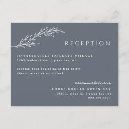 Moderne Boho-Kontur in Deep Steel Blue Begleitkarte