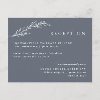 Moderne Boho-Kontur in Deep Steel Blue Begleitkarte