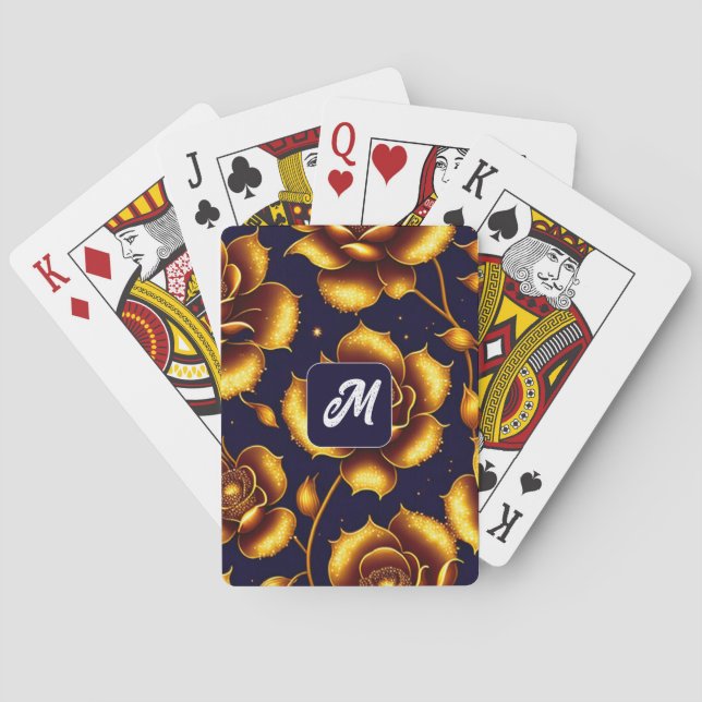 Moderne Boho Luxury Gold Rose Collection Spielkarten (Rückseite)