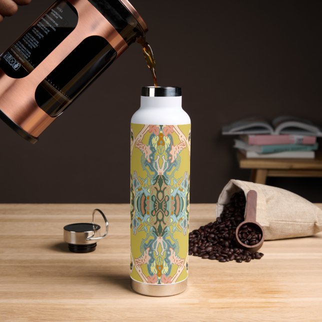 Moderne Boho Mandala Trinkflasche (Kaffee)