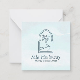 Moderne Boho Minimal Palm Tree Business Note Card Mitteilungskarte