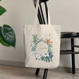 Moderne Boho-Minimalist Elegant Trendige Botanisch Tragetasche