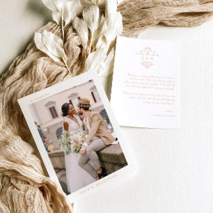 Moderne Boho-Monogramm   Foto-Hochzeits-Dankeschön Dankeskarte