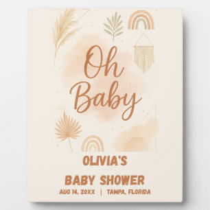 Moderne Boho Oh Baby Baby Shower Fotoplatte