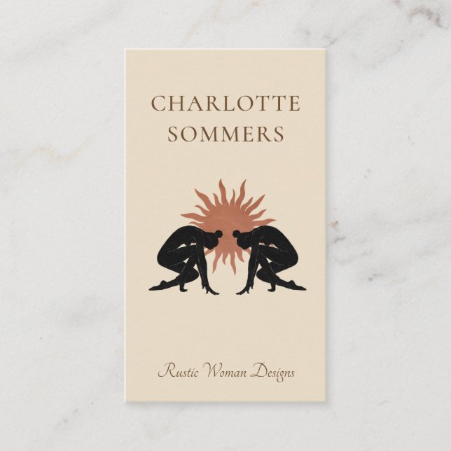 Moderne Boho Online-Boutique Visitenkarte (Vorderseite)