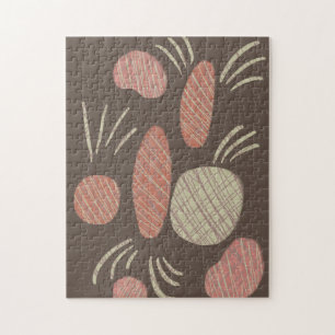 Moderne Boho Organische Steine Doodles Puzzle