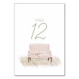 Moderne Boho Pink Floral Wedding Tischnummer