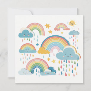 Moderne Boho Rainbow Collection-Flachkarte