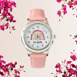 Moderne Boho Rainbow Custom Girls Niedlich Armbanduhr<br><div class="desc">Die Modern Watercolor Boho Rainbow Watch ist das ideale Geschenk für das fantasievolle, fantasievolle Mädchen in Ihrem Leben. Egal ob sie sich für einen besondere Anlass verkleidet oder einfach nur ein Kleid spielt, diese Uhr wird jedem Outfit eine lebendige, skurrile Touch verleihen. Geben Sie ihr die Freiheit, ihr einzigartiges Stilgefühl...</div>