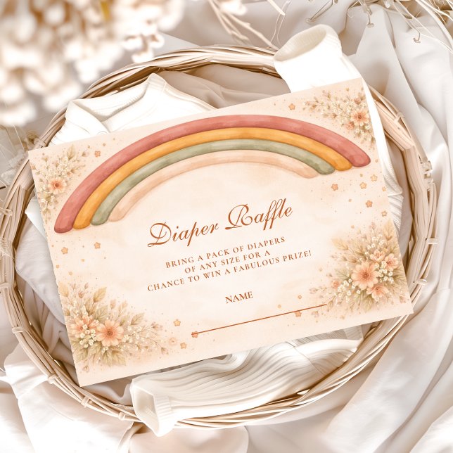 Moderne Boho-Regenbogen-Windeltauschparty Begleitkarte (Von Creator hochgeladen)