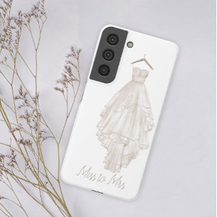 Moderne Boho Rosa Blumenhochzeit Miss zu Mrs Samsung Galaxy Hülle
