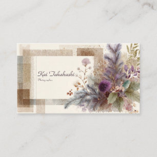 Moderne Boho-Rustikal Distel & Abstrakte Geometrie Visitenkarte