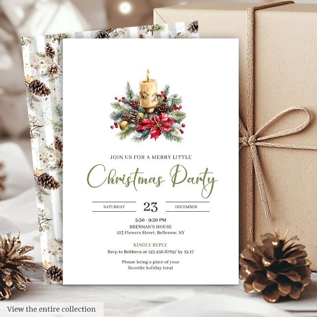 Moderne Boho-Rustikal-Erdige Weihnachtsfeier-Einla Einladung (Modern Boho Rustic Earthy Holiday Party Invitation)