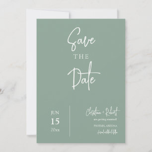 Moderne Boho Sage Green Verlobung Save the Date Einladung