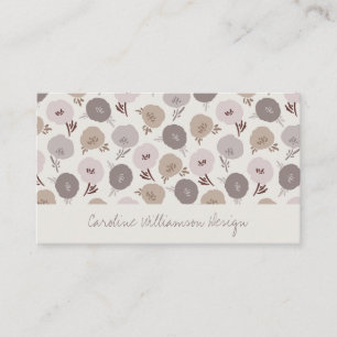 Moderne Boho Taupe Blush Gray Botanische Blume Visitenkarte