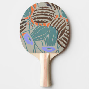Moderne Boho Teal- und Lavendel-Blumendekoration Tischtennis Schläger