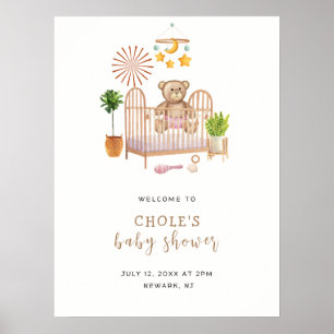 Moderne Boho Teddy Bear Kinderzimmer Baby Dusche W Poster