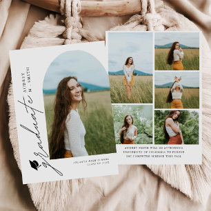 Moderne Boho-Torbogen 6 Fotos Abschlussankündigung Einladung