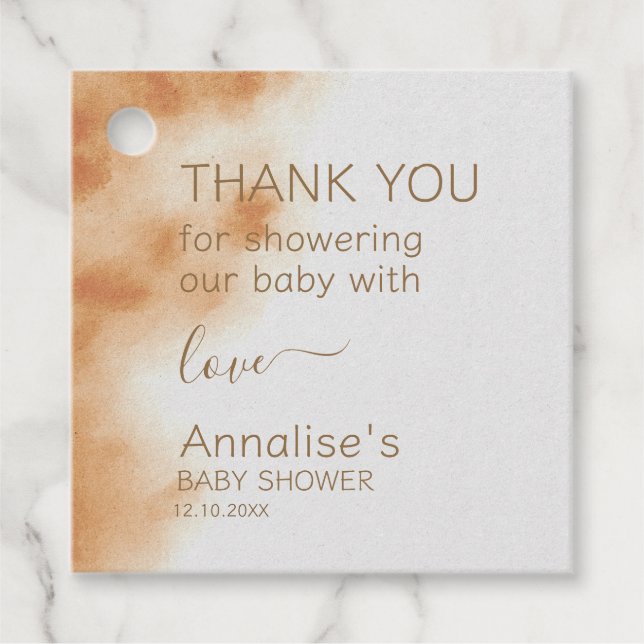 Moderne Boho Wasserfarbe Gefärbte Krawatte Kinderd Geschenkanhänger (Vorderseite)