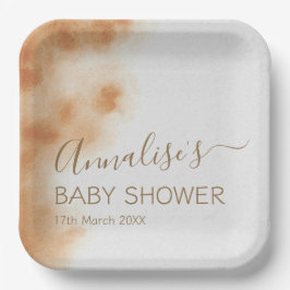 Moderne Boho Wasserfarbe Gefärbte Krawatte Kinderd Pappteller