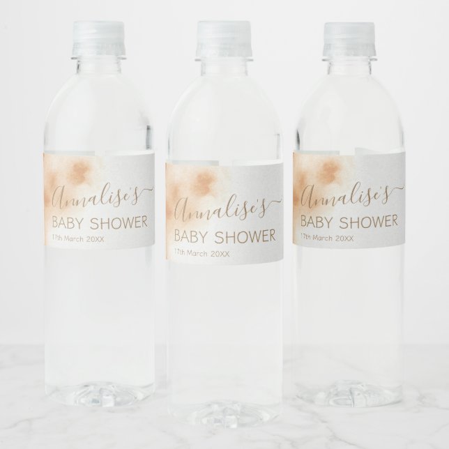 Moderne Boho Wasserfarbe Gefärbte Krawatte Kinderd Wasserflaschenetikett (Flaschen)