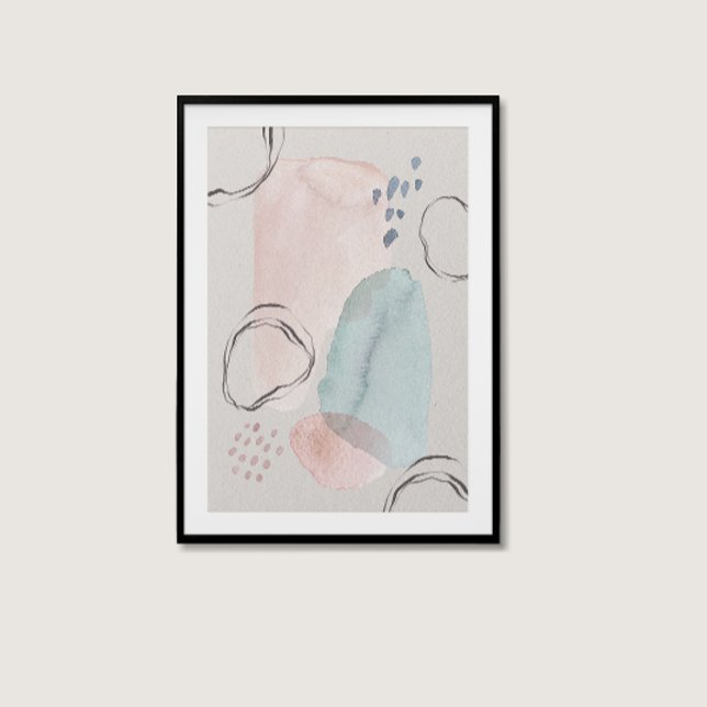 Moderne Boho Wasserfarben Abstrakte Ästhetik Kunst Poster (Modern Boho Watercolor Abstract Aesthetic Wall Art)
