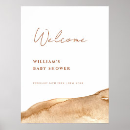 Moderne Boho Watercolor Wüstendusche Begrüßung Poster