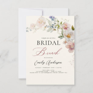 Moderne Boho-Wildblumen-Braut-Brunchen-Einladung Einladung