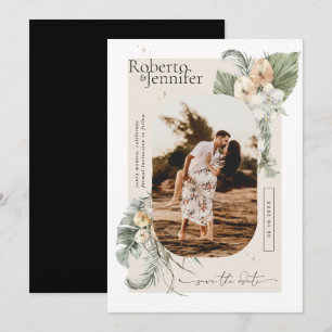 Moderne Boho-Wüste Florales Foto Save the Date