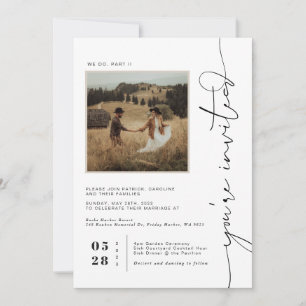Moderne Boho-Wüste Square Foto Wedding Einladung